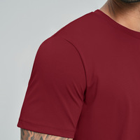 T-shirt décontracté sportif uni à col rond pour homme, style européen/américain, épaules tombantes, manches courtes, idéal pour le fitness transfrontalier