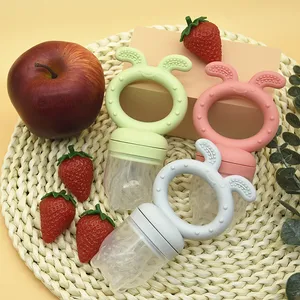 Chupete alimentador de frutas para bebé, mordedor de alimentación de comida fresca para niño pequeño, libre de BPA, alivia las encías, juguete de dentición de silicona para niño