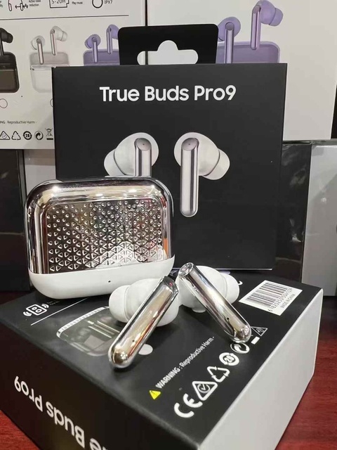 True Buds Pro 9 High Quality Custom Logo Packaging Wireless TWS In-ear Earbuds with for V5.3 LED Indicator JL Chipset