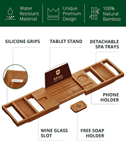Premium opvouwbaar badkuip houten badblad uitbreidbaar bad bamboe plank badkamer houten accessoireblad