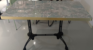Mesa de Restaurante Cuadrada Contemporánea con Superficie de Mármol y Borde Dorado Sinterizado, Muebles de Comedor Modernos, Duraderos, de Uso Comercial, Fáciles de Limpiar - Product Image 2