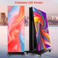 Рекламный LED-экран для торговых центров, 75 дюймов, напольный, P1.5, P1.8, P2.5, складной LED-постер