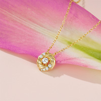 Collier ras de cou en argent sterling 925 avec pendentif en forme de cercle de pétales de zircone, style corde, vente en gros de bijoux