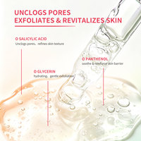 Gel exfoliant à l'acide salicylique, à la glycérine et au panthénol pour le nettoyage des pores, le lissage de la peau et une exfoliation douce