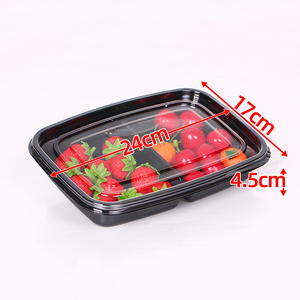 Offre Spéciale! 500 pièces/<span class=keywords><strong>lot</strong></span> boîte à fruits en <span class=keywords><strong>plastique</strong></span> transparente 2/3/4 compartiments avec couvercle contenants alimentaires à emporter recyclables et jetables - Product Image 2