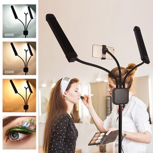 Profesional 360 °   Luz LED de belleza de doble brazo, luz LED para pestañas, luz de relleno con trípode para maquillaje, luz flexible para fotografía y video - Product Image 1