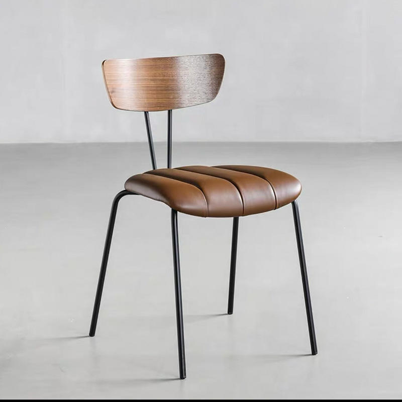 Dossier couleur noyer et coussin d'assise marron foncé