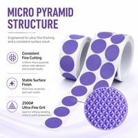 Disque de ponçage pyramidale 32 mm, grain 2500, support violet PSA, papier abrasif pour finition de peinture automobile, polissage ultra fin