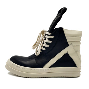 2026 Qualité supérieure Chaussures montantes pour hommes et baskets montantes pour femmes, noires à lacets, en cuir de luxe de créateur <span class=keywords><strong>Owens</strong></span>, à semelle épaisse, style <span class=keywords><strong>bottes</strong></span> Ricks décontractées et plates - Product Image 1