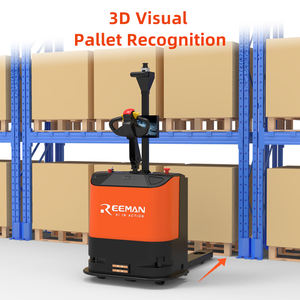 Carretilla elevadora automatizada Reeman Robot 1,5 Ton 12,5 m Altura de elevación Láser <span class=keywords><strong>Agv</strong></span> Apilador eléctrico Carretilla elevadora de vehículo guiada automatizada - Product Image 1