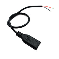 Câble USB Type-C 1m mâle-femelle à extrémité ouverte, nickelé, PVC nu, conducteur en cuivre pur 24/28AWG 2-4 conducteurs, pour téléphone portable rapide