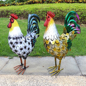 Fábrica al por mayor estatua de Metal de tamaño real Animal jardín hierro fundido decoración estatua pollo patio arte escultura Metal al aire libre Gallo - Product Image 3