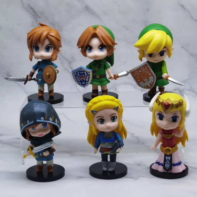 Venta al por mayor 6 unids/set juego japonés dibujos animados Pvc figura de juguete Anime The Legends of Zelda figuras de acción