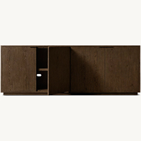 Commode à 4 portes en bois massif marron pour chambre à coucher, meuble de rangement moderne pour salon, prix de gros usine