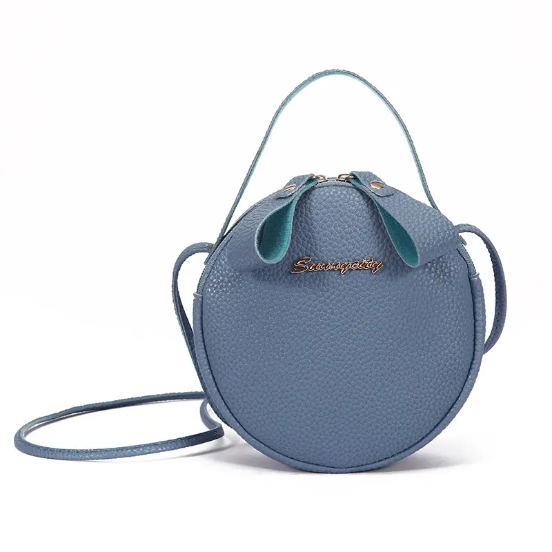 New design Fashion Bag Simple Circular Messenger Bag Female Mini Round Handbag PU Leather Ladies Crossbody Bag for women