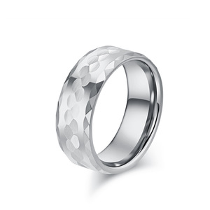 Tungsten Steel Men's <b>Rings</b> Geometric Design Black Gold Steel Color Scratch Resistant Fashion Jewelry Gift - Product Image 5
