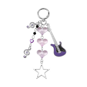 Hoge kwaliteit multi-kleurige waterdiamant noten liefde ster gitaar strijkstok DIY sleutelhanger tas hanger - Product Image 1