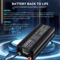 Chargeur de batterie haute puissance Kunavaro LiFePO4, tension réglable 0-15V, courant 0-100A, charge rapide intelligente, sortie CC pour voitures, golf
