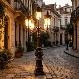 Farola de Estilo Antiguo de Aluminio y Hierro Fundido, Adecuada para Caminos y Pasillos de Jardín al Aire Libre, Luces de Jardín Grandes de Estilo Europeo - Product Image 4