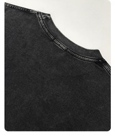 T-shirt court et ample en coton 260 GSM, délavé à l'acide, personnalisable, avec motifs imprimés à la demande et broderies, faible MOQ, vente en gros en stock