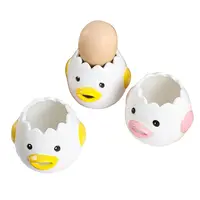 Separador blanco de yema de huevo de pollo creativo de dibujos animados, herramienta separadora de huevos de cerámica para Cocina