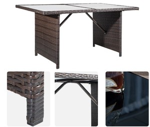 Ensemble <span class=keywords><strong>table</strong></span> <span class=keywords><strong>basse</strong></span> et chaise en plastique, mobilier d'extérieur pour le <span class=keywords><strong>jardin</strong></span>, produit en résine bambou, livraison gratuite - Product Image 5
