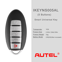 Clé Intelligente Universelle de Haute Qualité en Stock AUTEL IKEYNS005AL pour Nissan 5 Boutons 5 Pièces/Lot pour Voiture