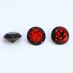 Wholesale OP707 Resin Free Opal Bear 900 Degree C. Round Diamond Cut Synthetic Galaxy Opal for Glass Art