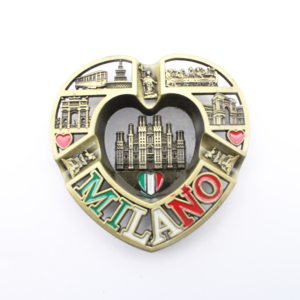 Venta al por mayor de fábrica: Mini cenicero con forma de corazón 3D del Catedral de Milán, <span class=keywords><strong>Italia</strong></span>, imán para nevera, recuerdo turístico - Product Image 2