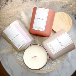 Luxury Gray Beige Khaki Lilac Candle Container Round Bottom <strong>Jars</strong> for Candle Making <strong>Decorative</strong> Custom Glass Candle <strong>Jars</strong> - Product Image 1