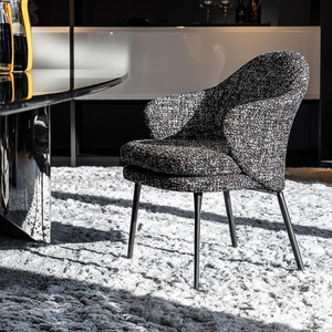 Divano italiano in pelle minimalista in tessuto di cotone <span class=keywords><strong>e</strong></span> lino poltrona soggiorno divano singolo per il tempo libero - Product Image 5