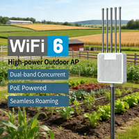 Punto de Acceso WiFi6 para Exteriores AX3000, AP Inalámbrico Empresarial de Alta Potencia, IP67 Resistente al Agua, Estación Base Comercial PoE para Starlink
