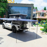 Huntoo Mini-camping-car pliable léger et personnalisable, style pop-up, étanche, 4 personnes, 650 kg, coque en fibre de verre et aluminium