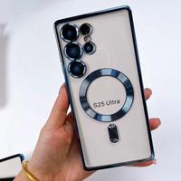 Étui de téléphone magnétique antichoc en TPU souple transparent électroplaqué pour Samsung Galaxy S26 S25 S24 S23 S22 Ultra A07 A17 A57 A16 A56 A37