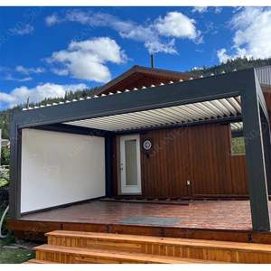 <span class=keywords><strong>Pergola</strong></span> en aluminium sur mesure <span class=keywords><strong>2x3</strong></span> pour extérieur, toit à persiennes imperméable, avec stores latéraux - Product Image 5
