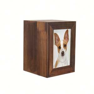 Meilleure vente personnalisée haute capacité en bois massif Rectangle originalité Photo Memorial Funeral Supply Urnes funéraires pour animaux de compagnie - Product Image 3
