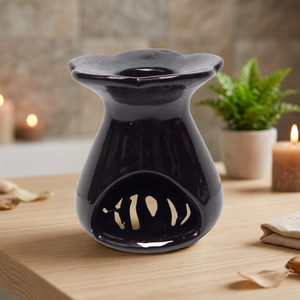 Modern Ceramic Oil <b>Burner</b> <b>Wax</b> <b>Melt</b> <b>Burners</b> Aromatherapy Aroma Lamp <b>Black</b> Round Carving Scent Wedding Decoration Gift - Product Image 3