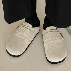 Sabots de Vente en Gros en Cuir Véritable, Daim de Vache, Semelle en Liège avec Soutien de Voûte Plantaire en EVA, Chaussures Mule Personnalisées pour Hommes et Femmes, Type <span class=keywords><strong>Birkenstock</strong></span> - Product Image 6