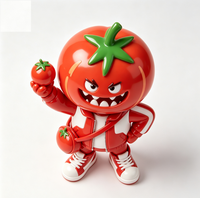 Figurine de tomate personnalisée en PVC et ABS, statue d'art fabriquée en Chine, figurine de designer sur mesure pour la vente en gros de marques (OEM)