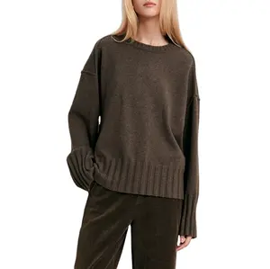 उच्च गुणवत्ता OEM ODM केबल बुना हुआ स्वेटर महिला शीतकालीन गर्म शीर्ष डिजाइनर कस्टम चंकी ऊन स्वेटर
