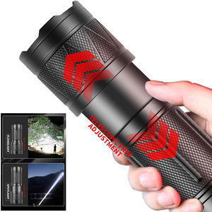 ไฟฉายเลเซอร์สีขาวแบบพกพา ระยะไกล พร้อมตะขอ ซูมได้ แบตเตอรี่แบบชาร์จได้ 3600 มิลลิแอมป์ ไฟ LED สำหรับตั้งแคมป์และกิจกรรมกลางแจ้ง - Product Image 2