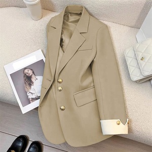 Frühling Herbst Mode Damen Formeller Mantel V-Ausschnitt Revers-Kragen Knöpfe Taschen Anzug 2026 Neuer Damenmantel - Product Image 2