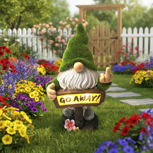 庭の庭の装飾は樹脂のgnome像を群がらせ、人工の苔は指の樹脂の庭のgnome像を弾き終えました - Product Image 1