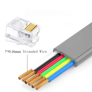 Cable Plano Gris de 26 AWG con Aislamiento de PVC y Núcleo de Cobre Personalizado ODM OEM, Ensamblaje de Cable RJ12 a RJ12 6P6C para Máquinas - Product Image 2