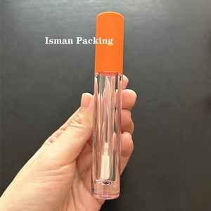 ISMAN Tubo de Brillo <span class=keywords><strong>Labial</strong></span> Redondo Mate Naranja de Alta Gama de 6 ml, Envase de Brillo <span class=keywords><strong>Labial</strong></span> de Pared Gruesa con Acabado Cristalino, Botella con Tacto de Goma y Logotipo Personalizado - Product Image 5