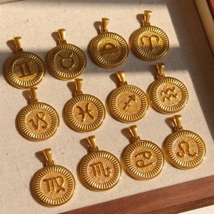 Collar del zodiaco de oro de 18K, colgante de astrología, Horóscopo de acero inoxidable, collar con signo del zodiaco, regalo de cumpleaños personalizado - Product Image 6