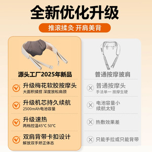 Neck Shoulder Massager F-715B USB Rechargeable Heating Elastic Fabric PU Leather Cervical Spine Massage - Product Image 3