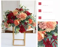 Arrangement de rangée de fleurs artificielles Table boule florale accessoires de toile de fond de mariage signe de bienvenue décor coin fleurs fête scène affichage