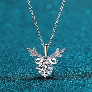 Moda romántica asta Moissanite S925 Collar de plata Tanabata regalo del Día de San Valentín - Product Image 3