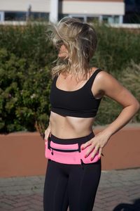 Muestra Gratuita de Riñonera Deportiva Impermeable de Nailon con Cierre de Cremallera y Porta Botella para Correr al Aire Libre - Product Image 3
